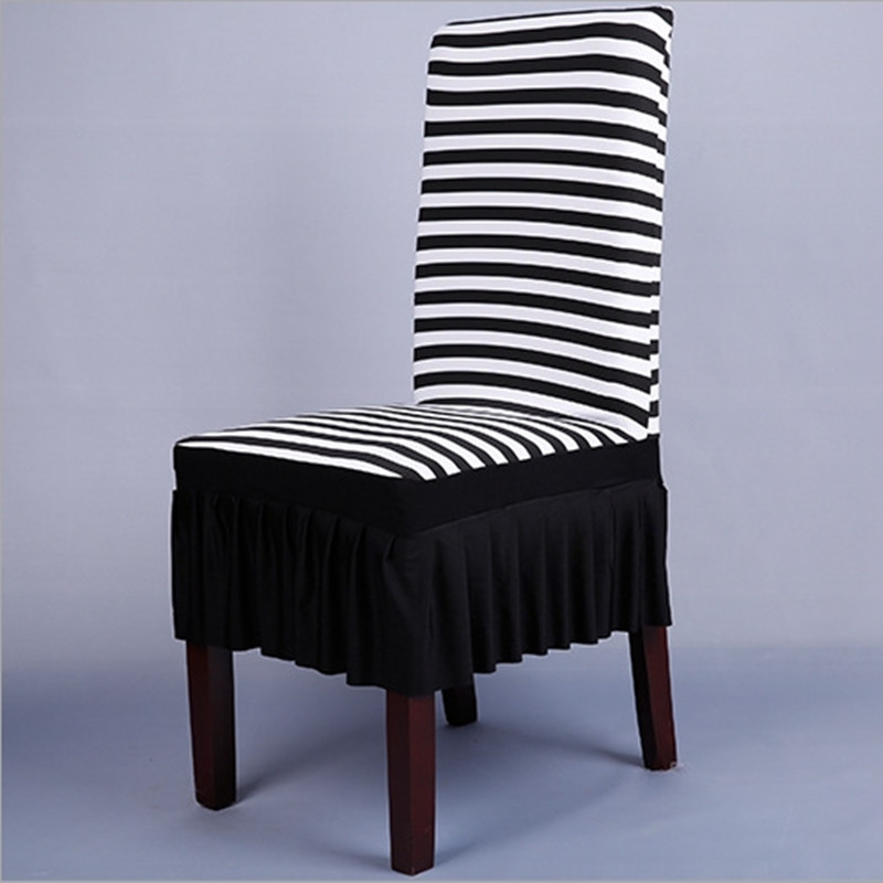 Covers in striped style for kitchen chairs