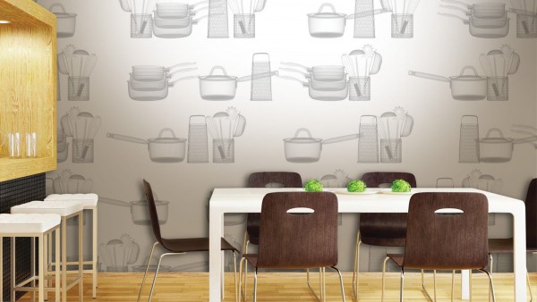 Photowall-paper for kitchen interior decoration