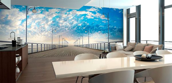 Wall mural with the image of the sky for the kitchen
