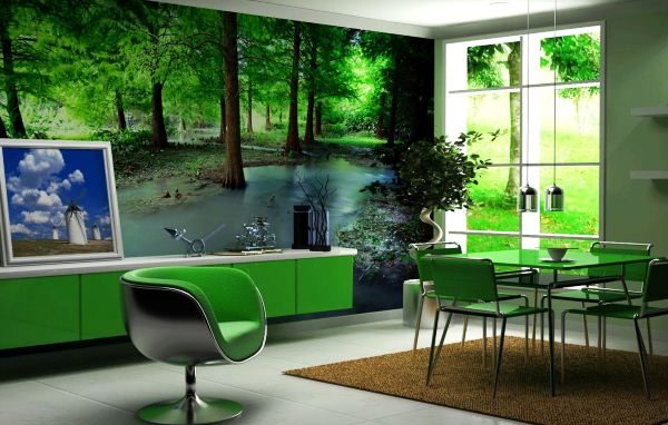 Wall mural with the image of wildlife for the kitchen