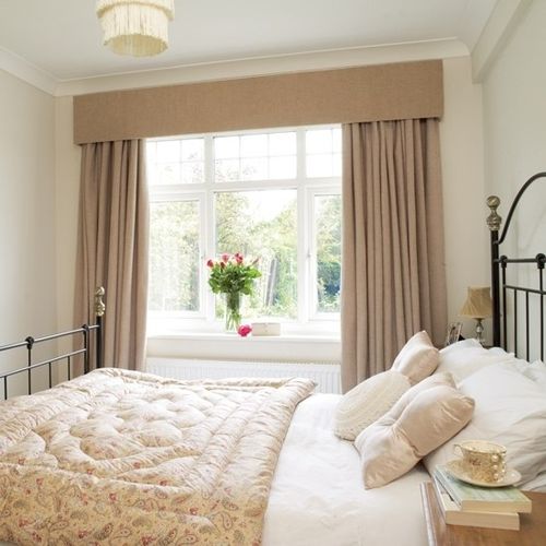 Brown bedroom curtains in a classic style
