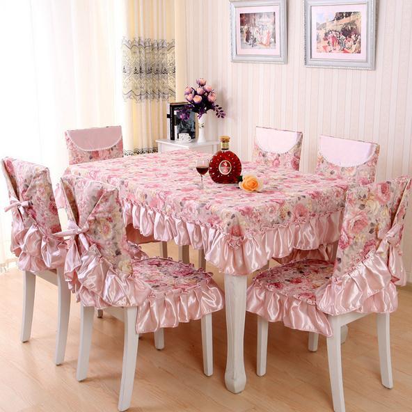 Housses de chaise roses pour chaises de cuisine