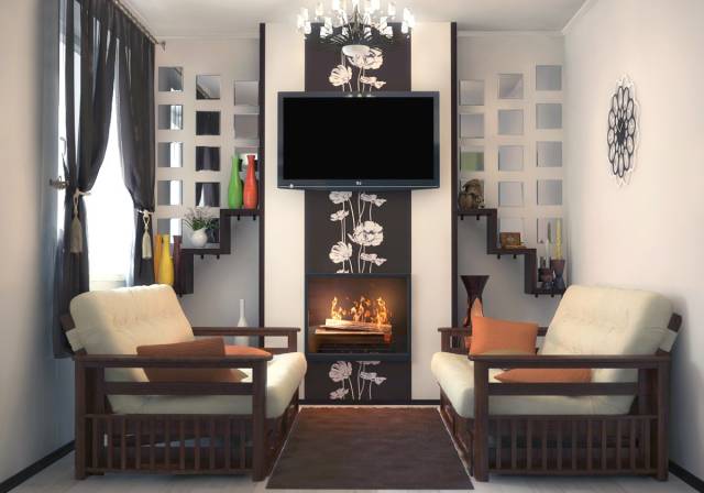 We select a fireplace for the interior of the living room