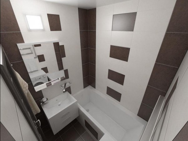 Comment équiper l'intérieur pour obtenir une salle de bain confortable avec un design sur la photo de 6 m² si la salle de bain est combinée