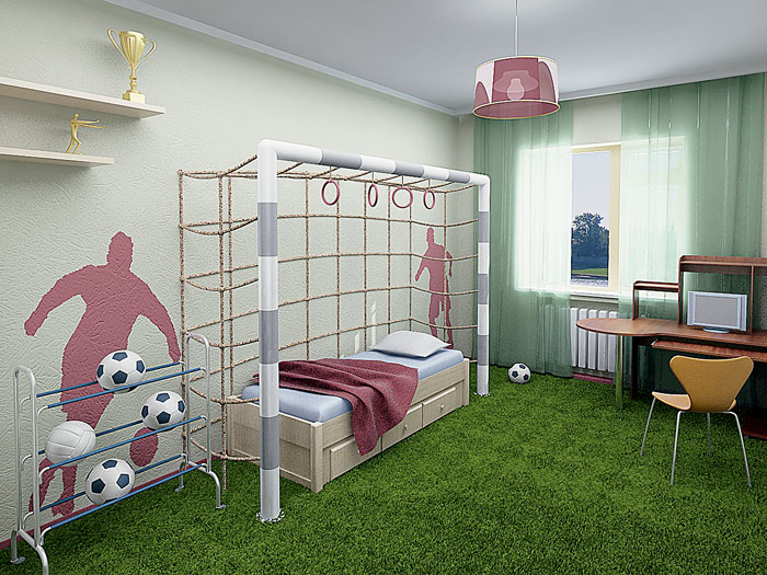 Sports room for a boy