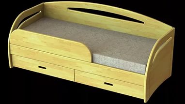 Transformateur de lit pour enfant en bois clair avec tiroirs