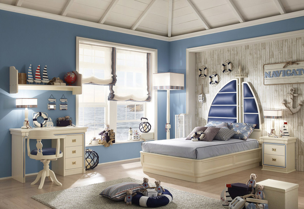Nautical style kids room for boy