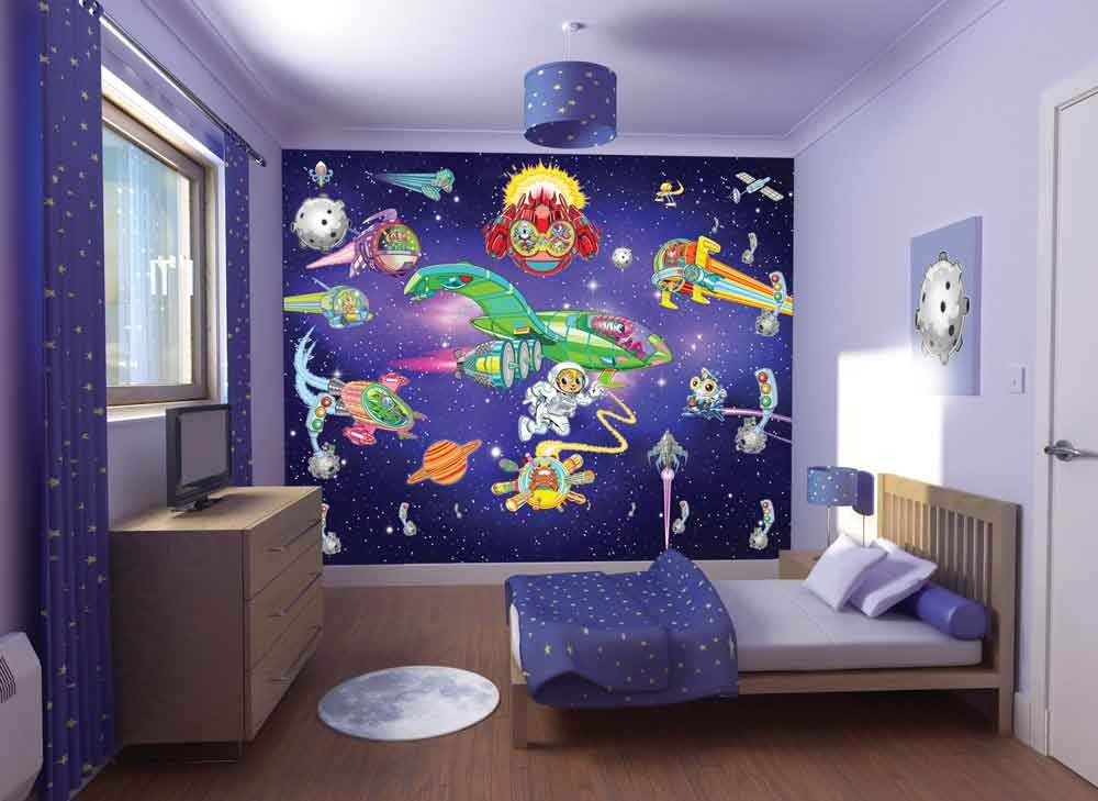Wallpaper design for a large nursery for a boy