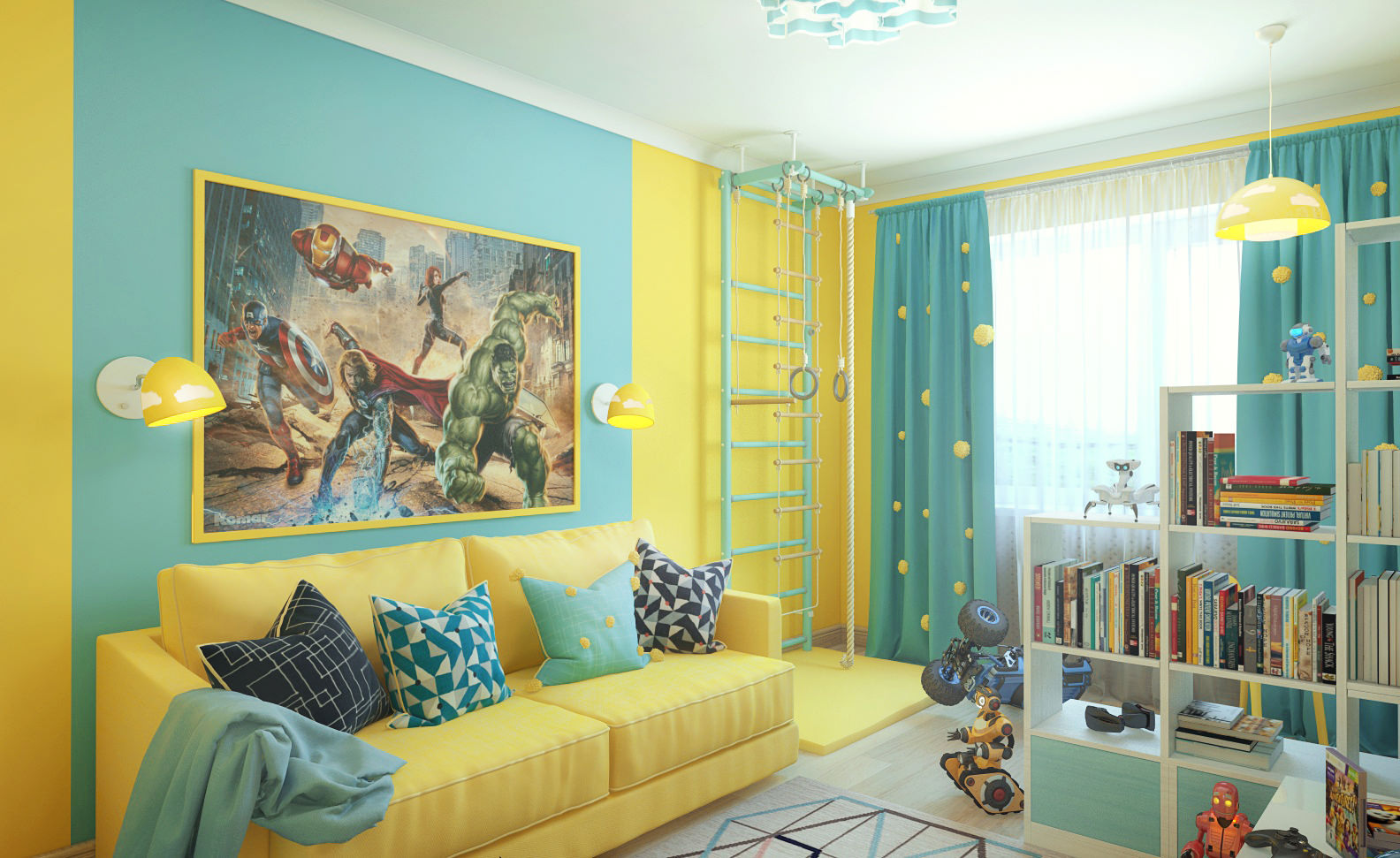 Design ideas for a child’s room for a boy with thematic photo wallpapers