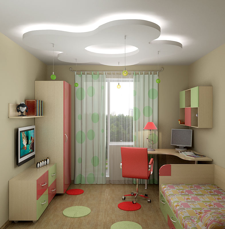 Interior of a nursery for a growing boy