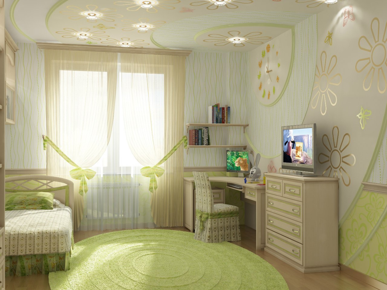 Photo design of a children's room in bright colors