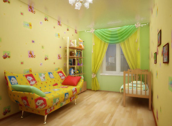 Plafond tendu brillant et brillant pour chambre d'enfant