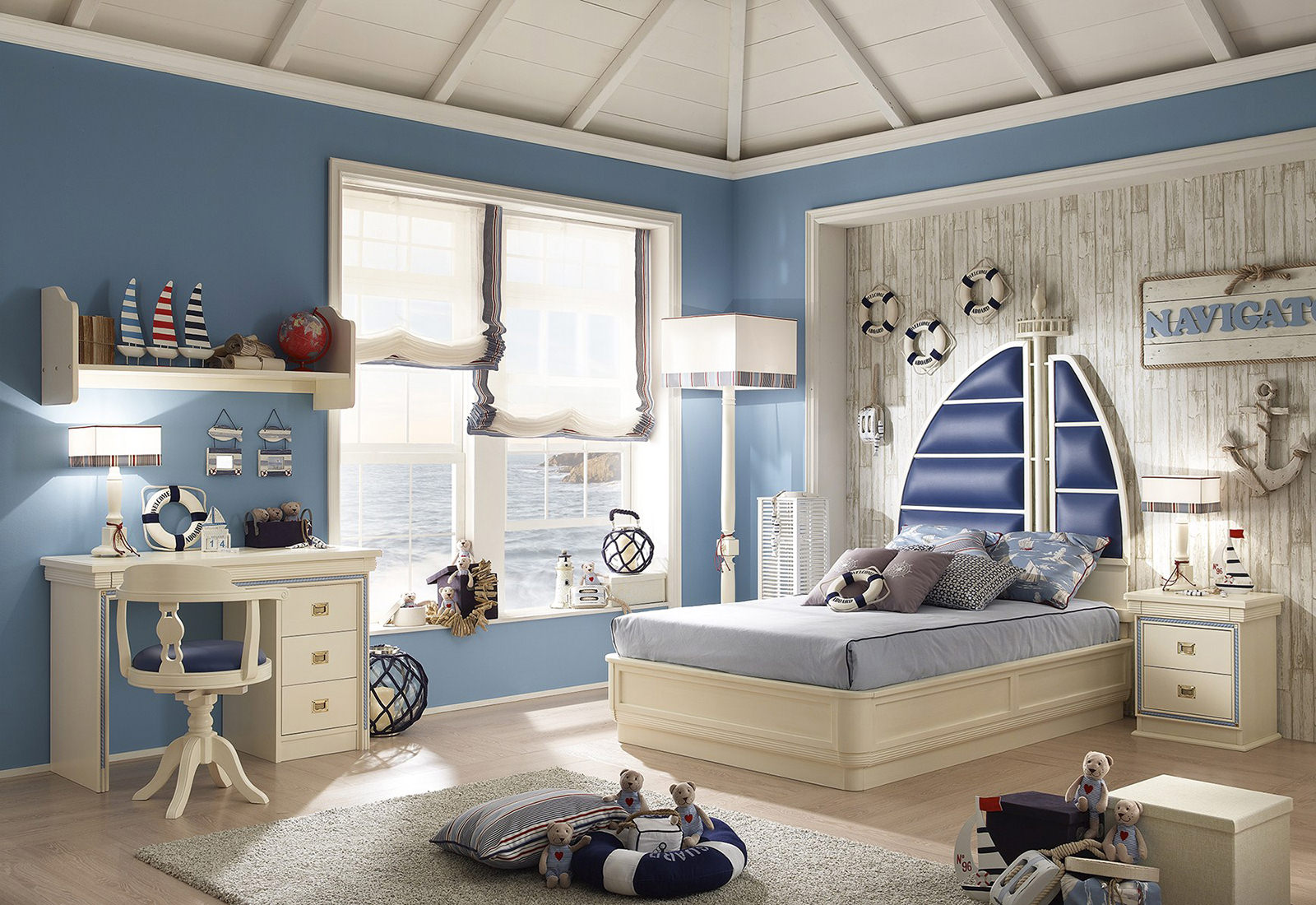 Features of the nursery decor for a boy in a marine style
