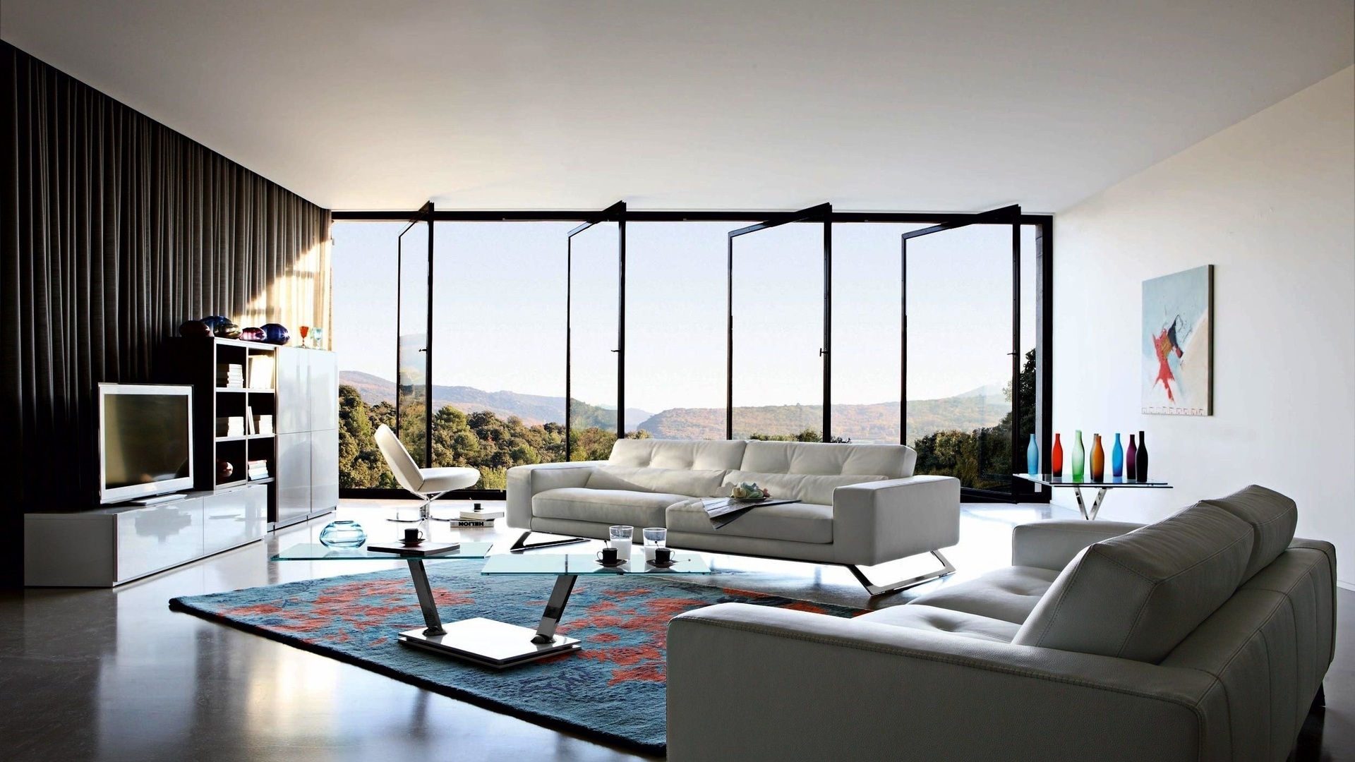 Spacious minimalist living room