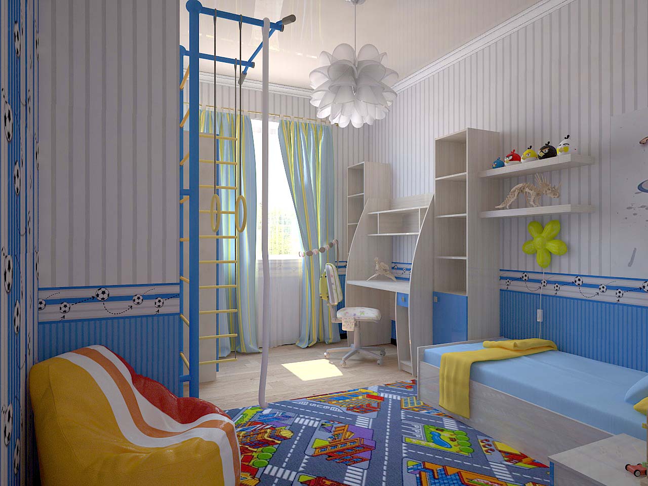 Modern children's room for a boy