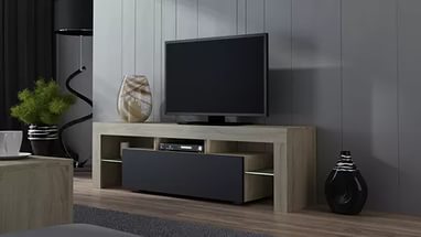 Classic TV stand with deep comfortable shelves