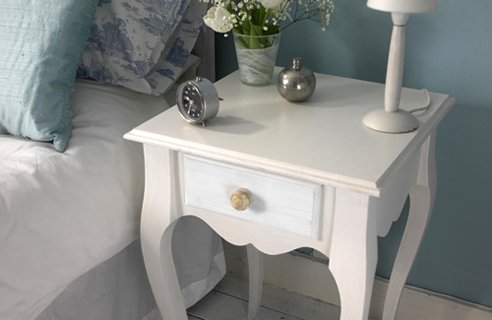curved bedside table