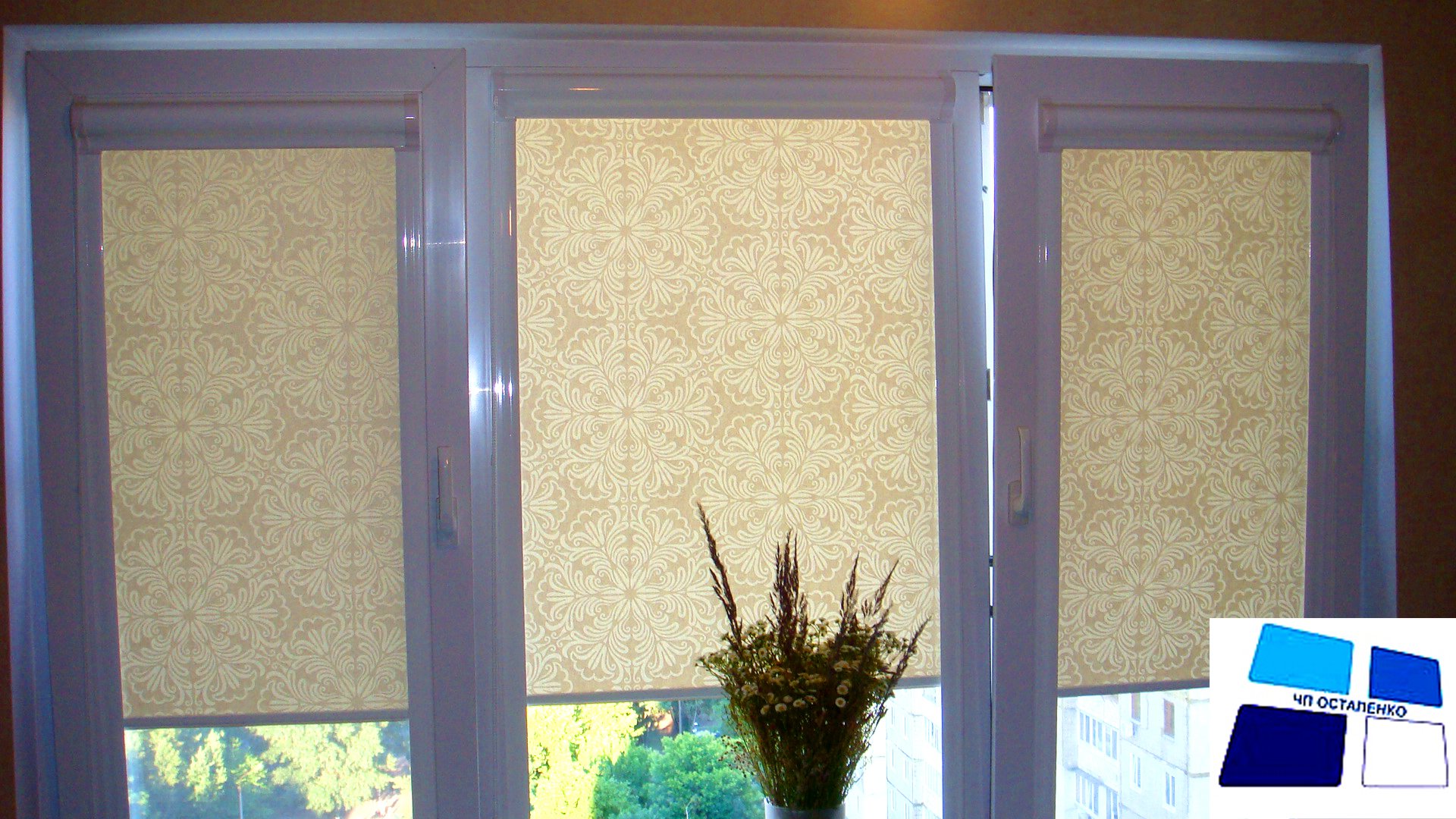 Bright wallpaper blinds for window decor
