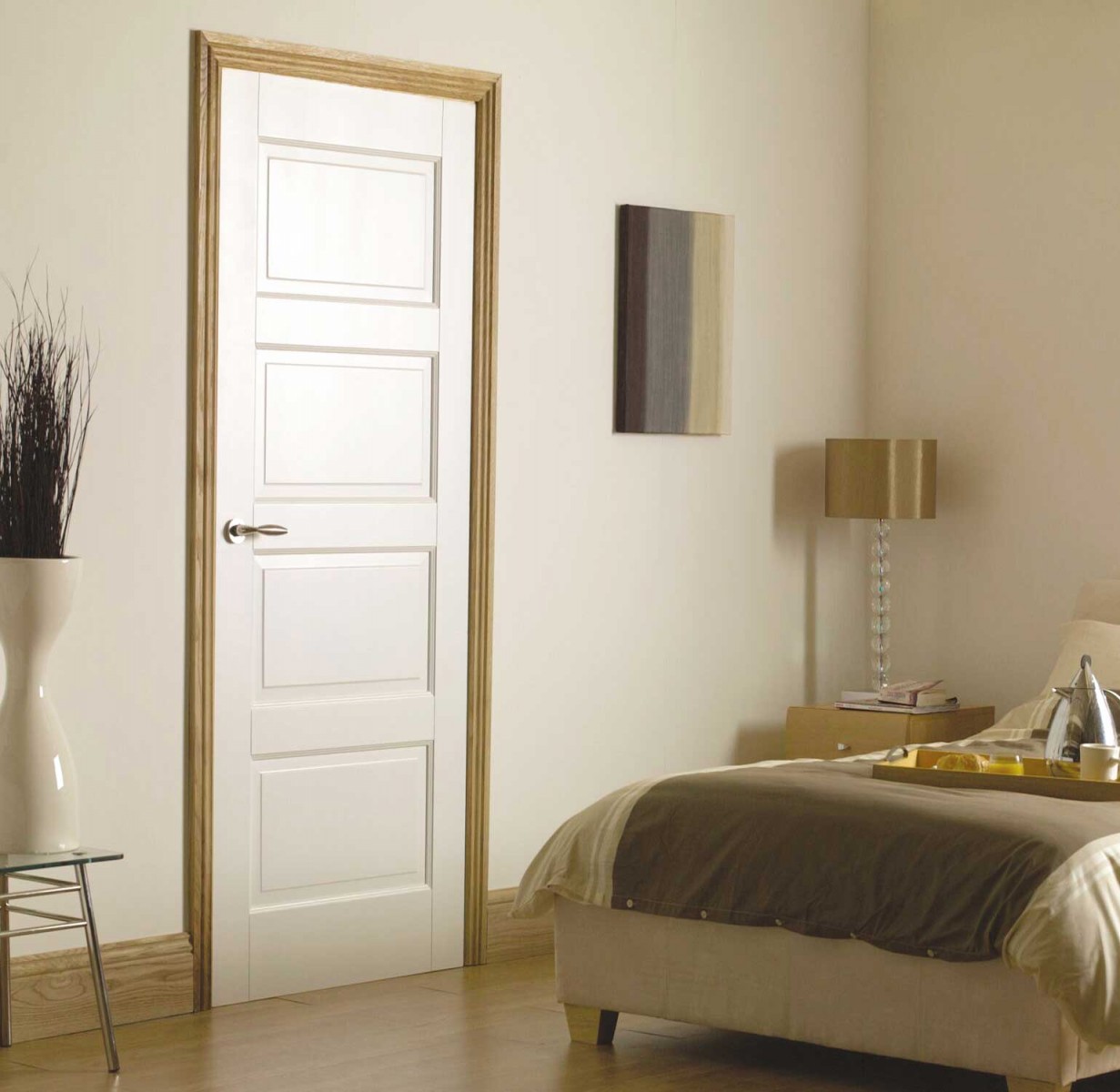 light doors in a design with a touch of dark