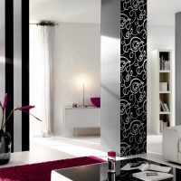 black wallpaper in the design of the hallway in the style of elektika picture