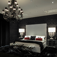 carta da parati nera nel design di una stanza nella foto in stile loft