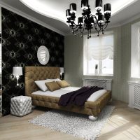 black wallpaper in the design of a room in the style of gothic picture