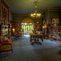intérieur de la chambre steampunk avec photo de parquet en bois