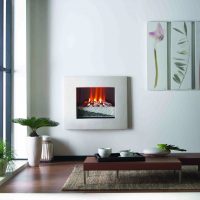double-sided electric fireplace in the living room picture