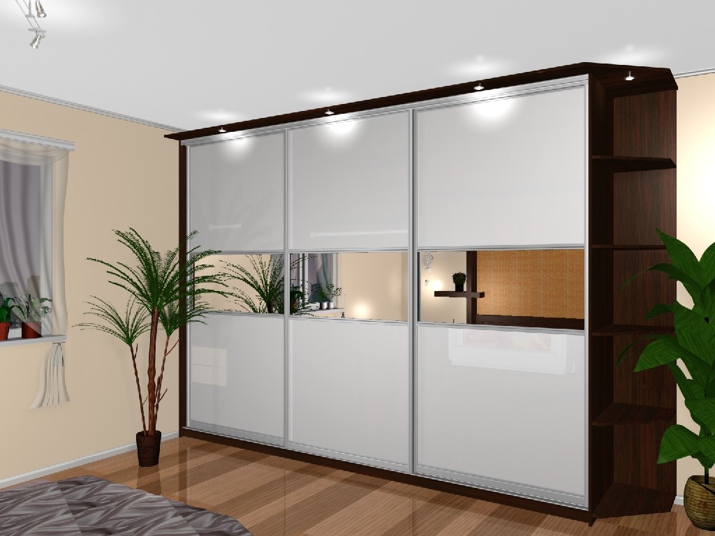 corner cabinet design in wood corridor