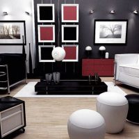 refined design of a bedroom in black color photo