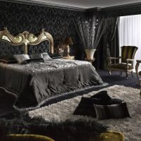 refined interior of the room in black color photo