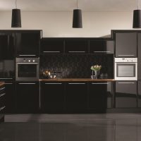 unusual style of the kitchen in black color picture