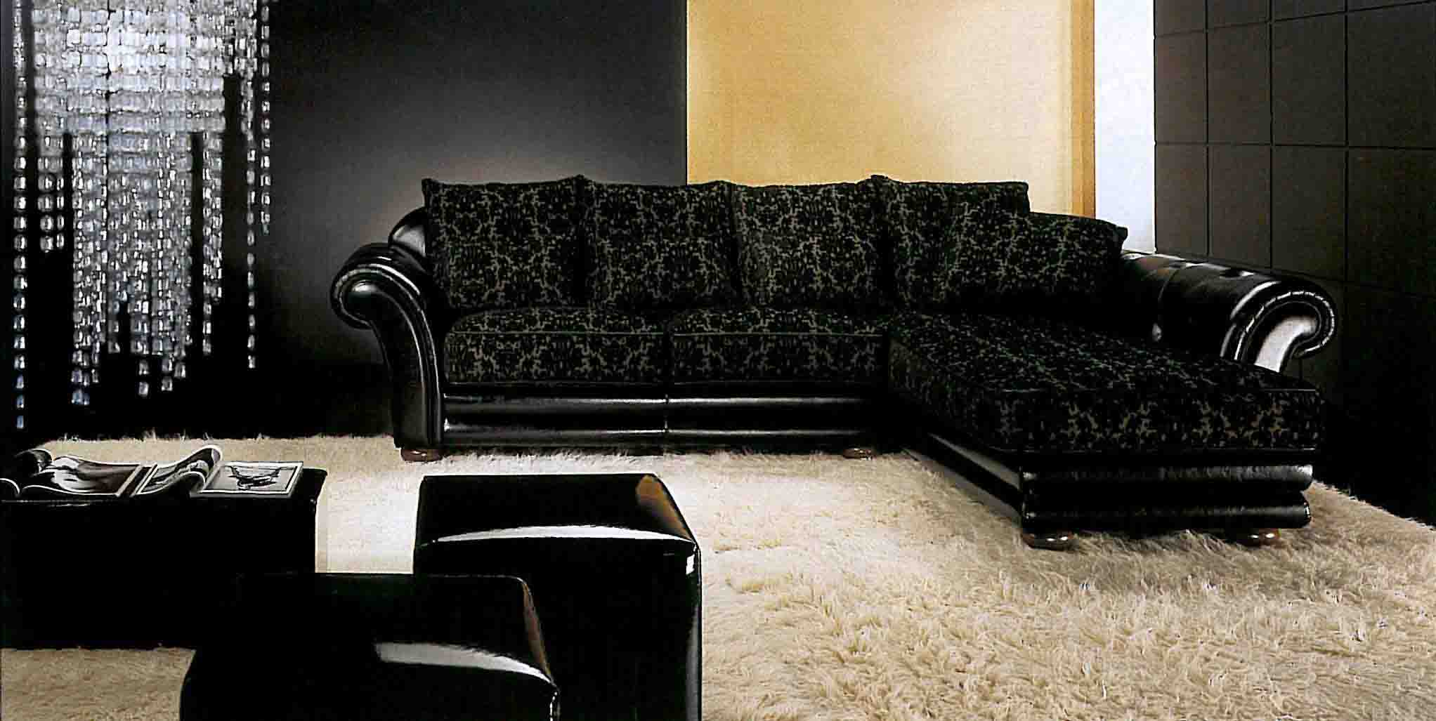leather corner sofa in the interior of the hallway