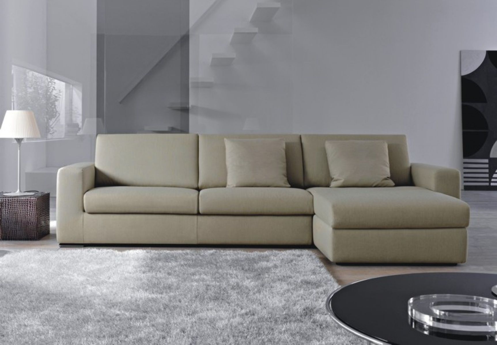 leather corner sofa in the style of the living room