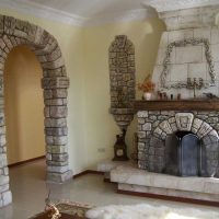 beautiful arch in the interior of the living room picture
