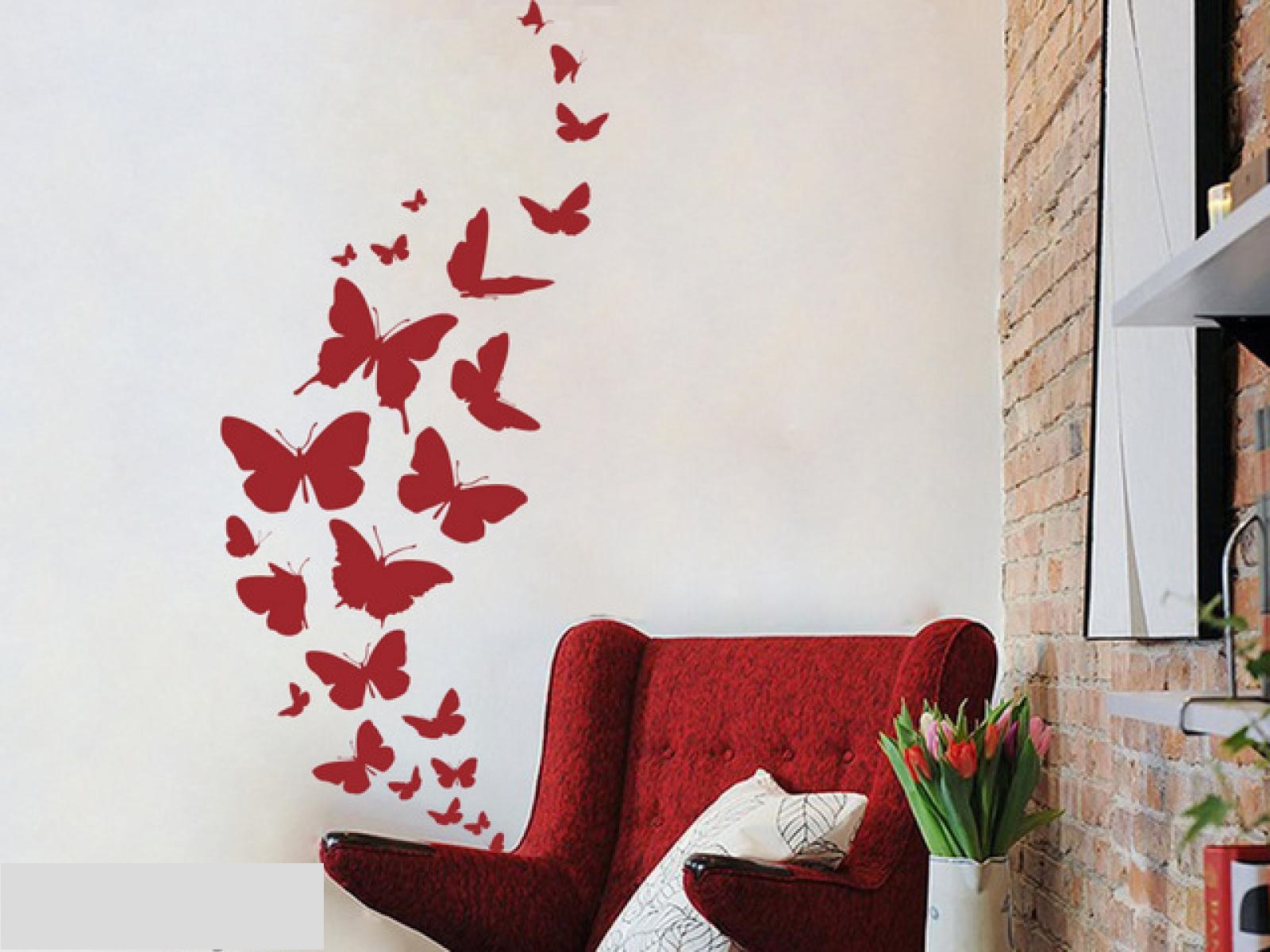 beautiful butterflies in the style of the bedroom