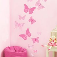 unusual butterflies in the design of the room photo