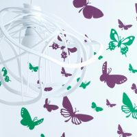 beautiful butterflies in the design of the bedroom photo