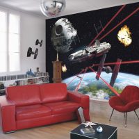 light photo wallpaper with airplanes in the hallway picture