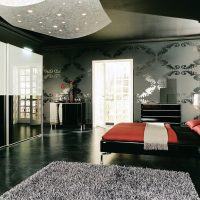 beautiful black ceiling in the interior of the house photo