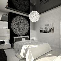wooden black ceiling in the style of the house photo