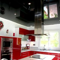 beautiful black ceiling in the style of the kitchen picture