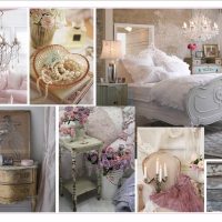 bright interior of the apartment in the style of shabby chic photo