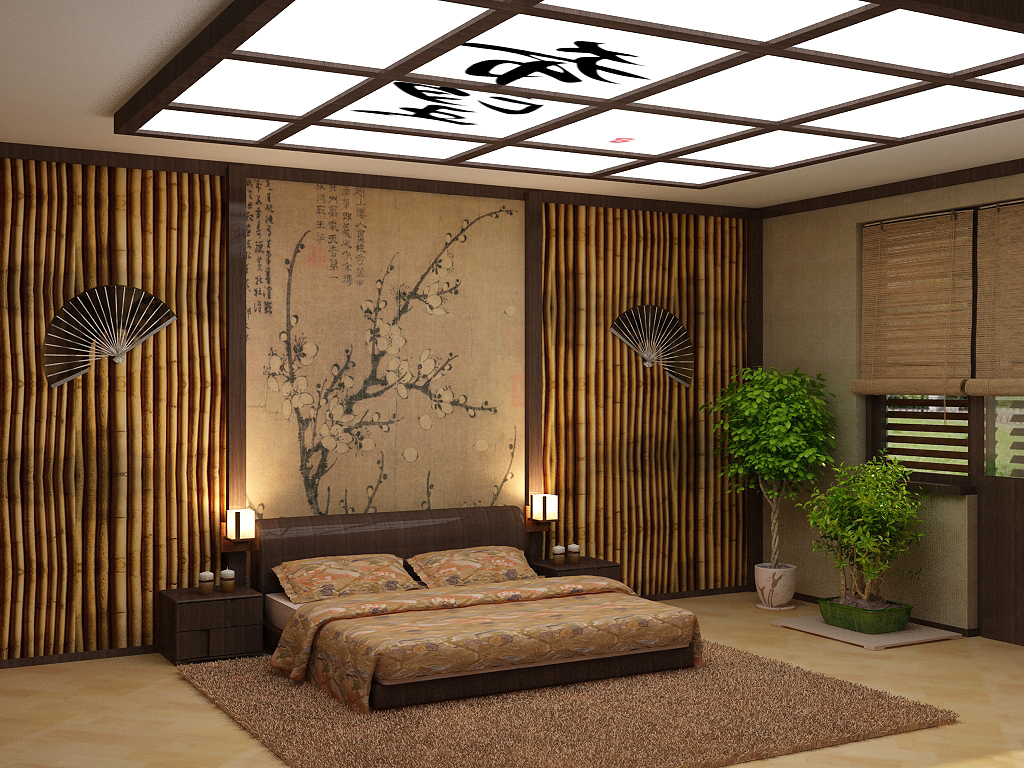 Japanese-style bright bedroom design