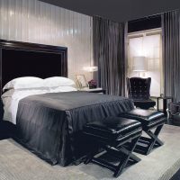 refined design of the room in black color picture