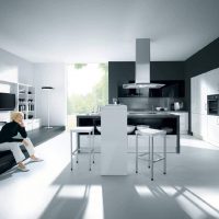refined style of kitchen in black color photo