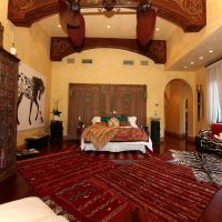 beautiful decor of the apartment in ethnic style photo