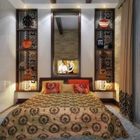 bright ethnic style living room interior photo
