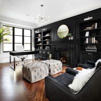 beautiful design of the bedroom in black color picture