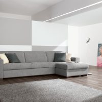 light corner sofa in the design of the bedroom picture